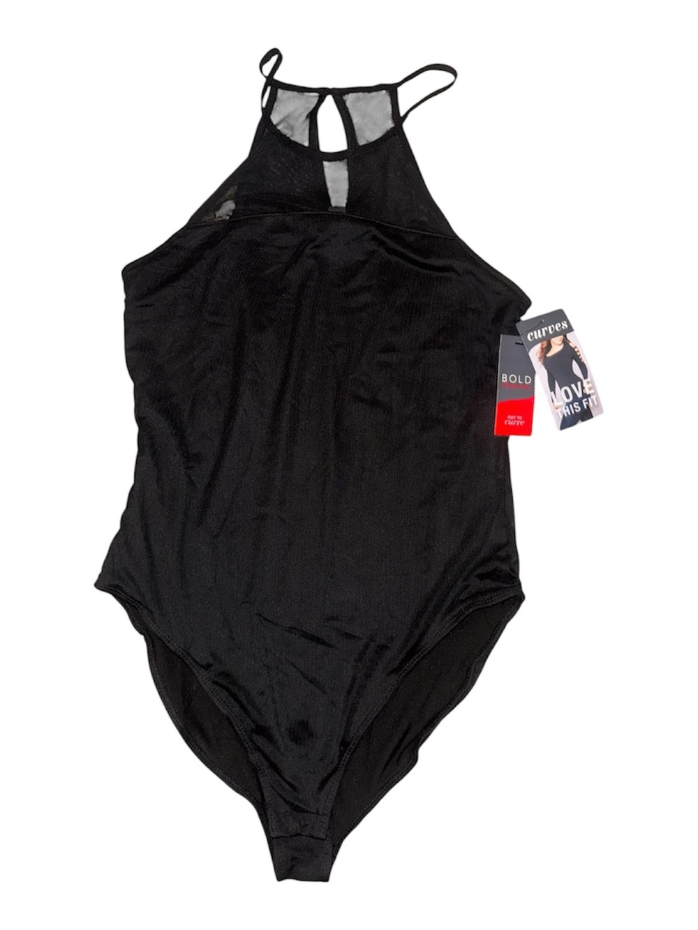 Bold Elements Curve Women's Black High Neck Bodysuit